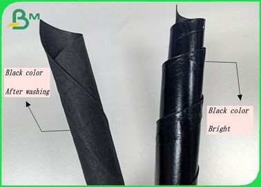 ความกว้าง 150 ซม. × 110 หลาไฟเบอร์ 0.55 มม. สีดำกระดาษคราฟท์ล้างทำความสะอาดได้สำหรับกระเป๋า