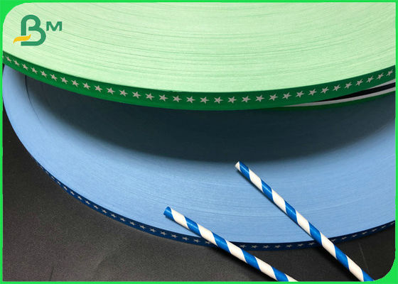 13.5mm 15mm Blue Green Food Grade 60g กระดาษคราฟท์ม้วนสำหรับทำฟางย่อยสลายได้