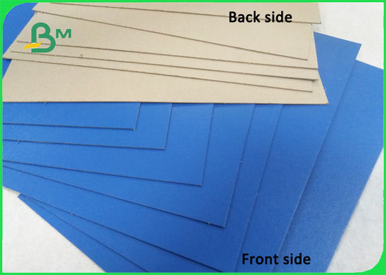 กระดาษแข็งเคลือบมันสีฟ้าโฟลเดอร์กระดาษแข็งพร้อมหลังสีเทา 1.0 มม