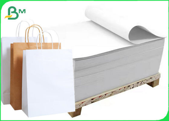 80gsm - 120gsm A0 A1 ขนาดพิมพ์ถุงกระดาษช้อปปิ้งสีขาว