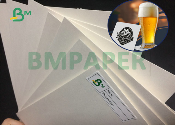 กระดาษรองแก้วเบียร์ไม่เคลือบไฟเบอร์ 100% 0.7mm 0.8mm 0.9mm Pure White