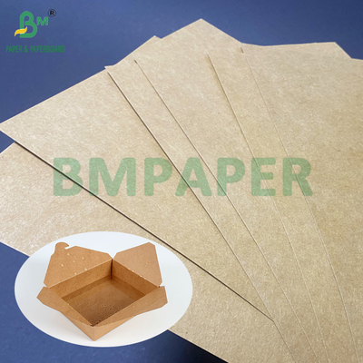 PE การเคลือบด้านหนึ่ง กระดาษกระดาษ Kraft สีน้ําตาล ใบใหญ่สําหรับกล่องอาหารกลางวัน 400gsm + 15g