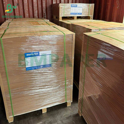 PE การเคลือบด้านหนึ่ง กระดาษกระดาษ Kraft สีน้ําตาล ใบใหญ่สําหรับกล่องอาหารกลางวัน 400gsm + 15g