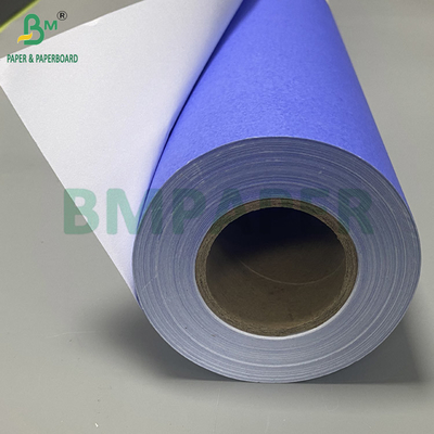 80 กรัม กระดาษดิจิตอลสีม่วงสีน้ําเงิน CAD Plotter Rolls ด้านเดียว ขาว 610mm X 50m 2inch Core