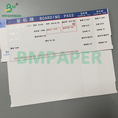 175GSM บัตรขาวเปล่า กระดาษร้อน ดูเล่ ด้านพิมพ์สําหรับบัตรขึ้นเครื่อง