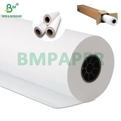20lb พรีเมียมเคลือบกระดาษ Inkjet Rolls กระดาษ CAD สีขาวแมท 914mm X 30m
