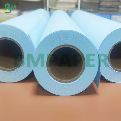 ม้วนกระดาษพิมพ์เขียวสีฟ้าสองด้าน 80 แกรม สำหรับงานเขียนแบบวิศวกรรม