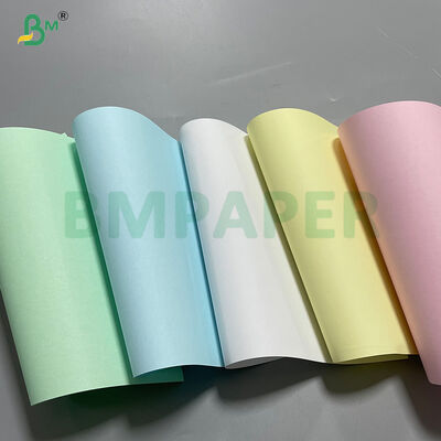 50-80GSM กระดาษ NCR ที่ไม่มีคาร์บอนสูง 80GSM สีขาว / สีฟ้า / สีชมพู / สีเขียว