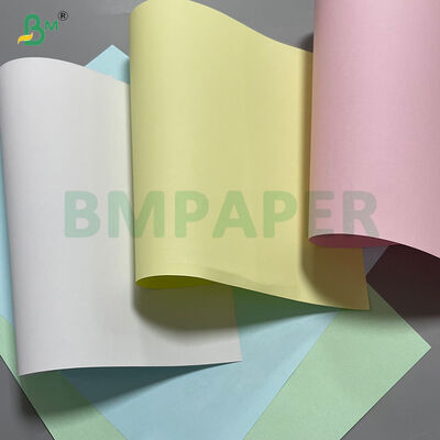 50-80GSM กระดาษ NCR ที่ไม่มีคาร์บอนสูง 80GSM สีขาว / สีฟ้า / สีชมพู / สีเขียว